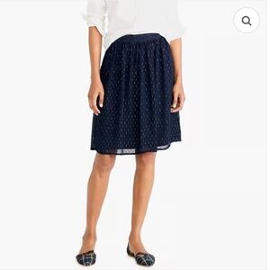 J. Crew Navy Gold Thread Midi Skirt